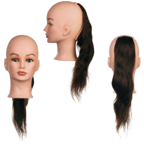 Sezione Back 1 Sibel senza testa costituita da capelli 100% umani per corsi a tema specifici. Impianto classic, densità maxi 260-290 capelli/cm2