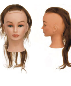 Sezione Silhouette Sibel senza testa costituita da capelli 100% umani per corsi a tema specifici. Impianto classic, densità medium 200-230 capelli/cm2