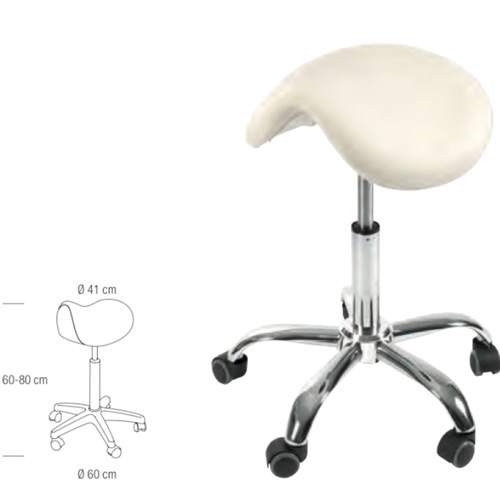 Sgabello Saddle Sibel modello ergonomico a sella è una soluzione ideale per i professionisti. Favorisce una sana postura.