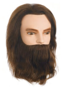 Testina Studio Karl Sibel 100% capelli umani con barba e baffi. Impianto classic, densità super 230-260 capelli/cm2